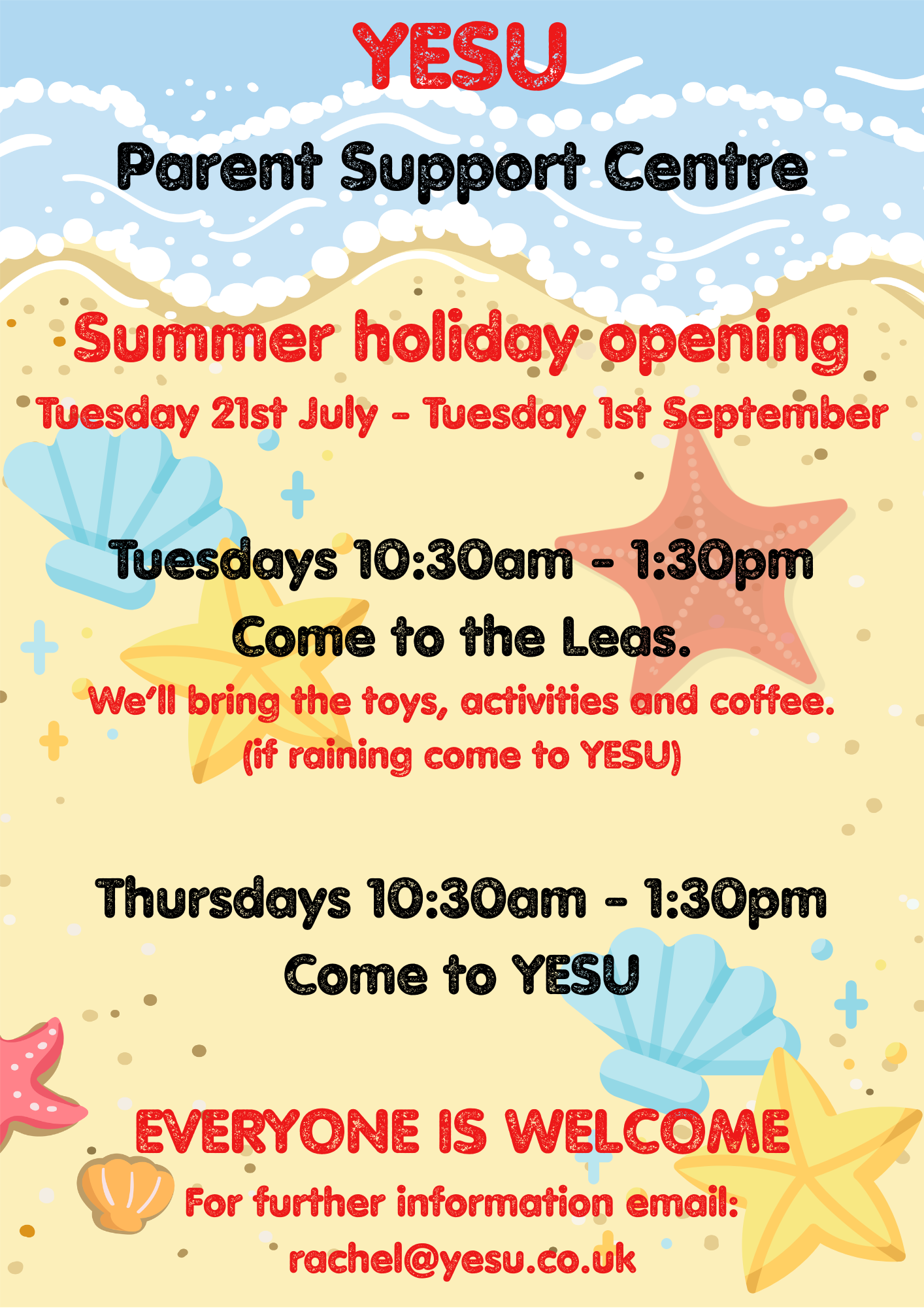 YESU Parent Support Summer Opening